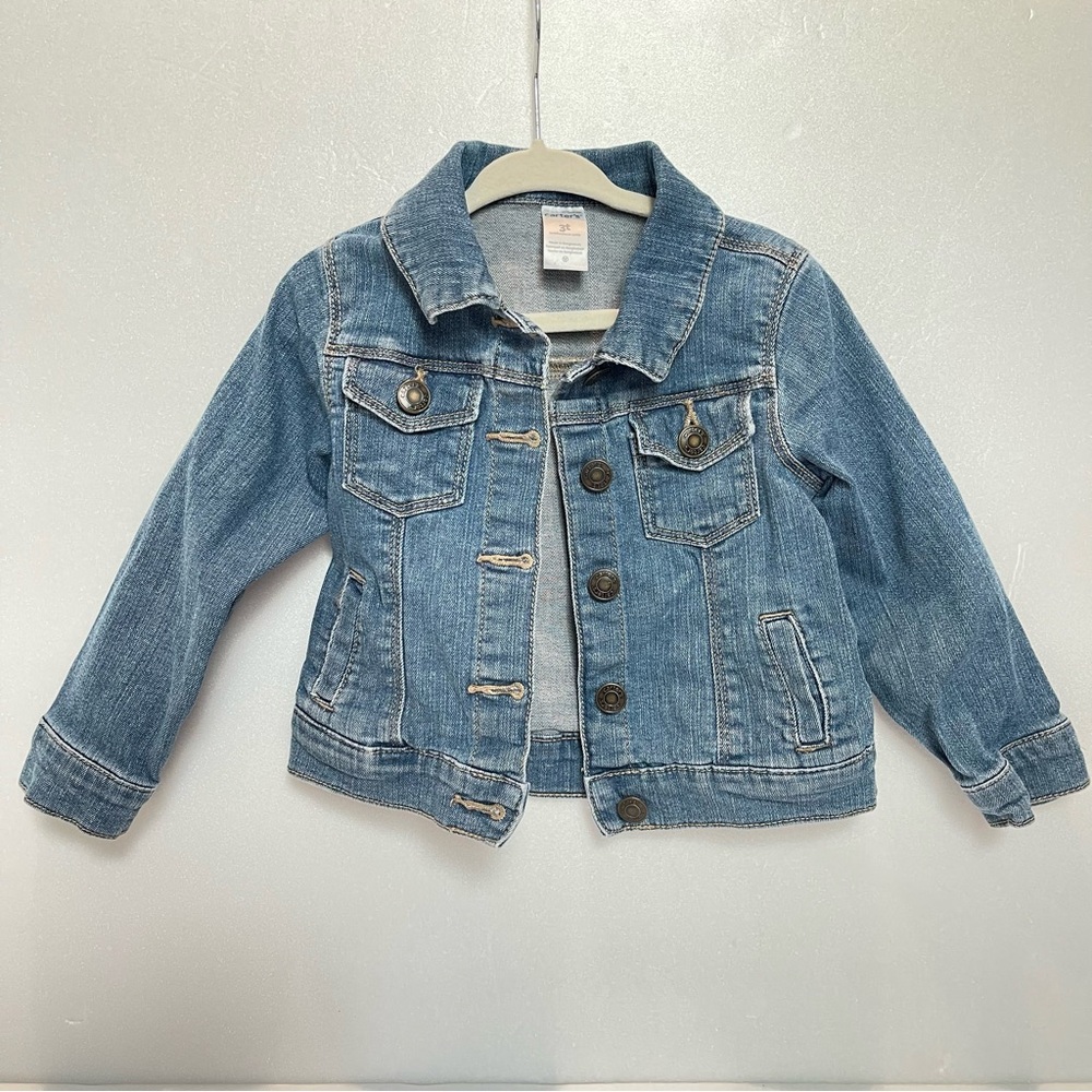 Kids Carter’s Blue Denim Toddler Jean Jacket size 3T Button Up Front